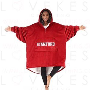 NWT THE COMFY Sherpa 1/4-Zip Stanford University hoodie-style wearable blanket